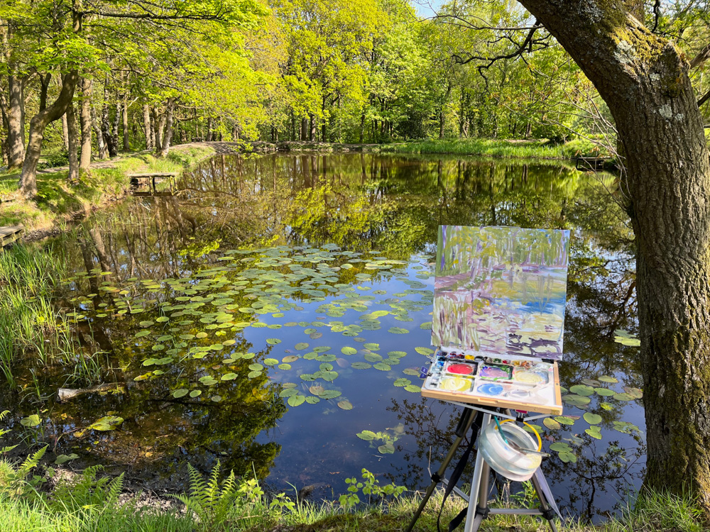 Painting the Lodge at Gawthorpe Hall, Padiham
